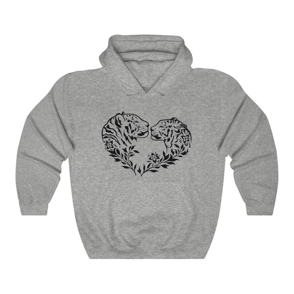 Tigers Heart hoodie with animal print graphic in Sprt Grey