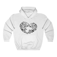 Tigers Heart hoodie with animal print graphic in White