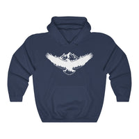 Eagle Hoodie with Bold Graphic - Unisex Heavy-Blend Sweatshirt in Navy